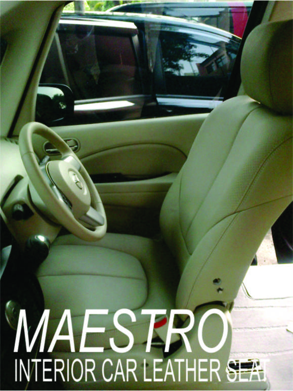   Modifikasi interior Mazda Biante, jok mobil dengan bahan kulit
asli 